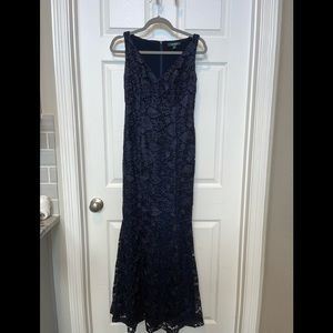 Ralph Lauren, Navy lace evening gown. Only worn once.